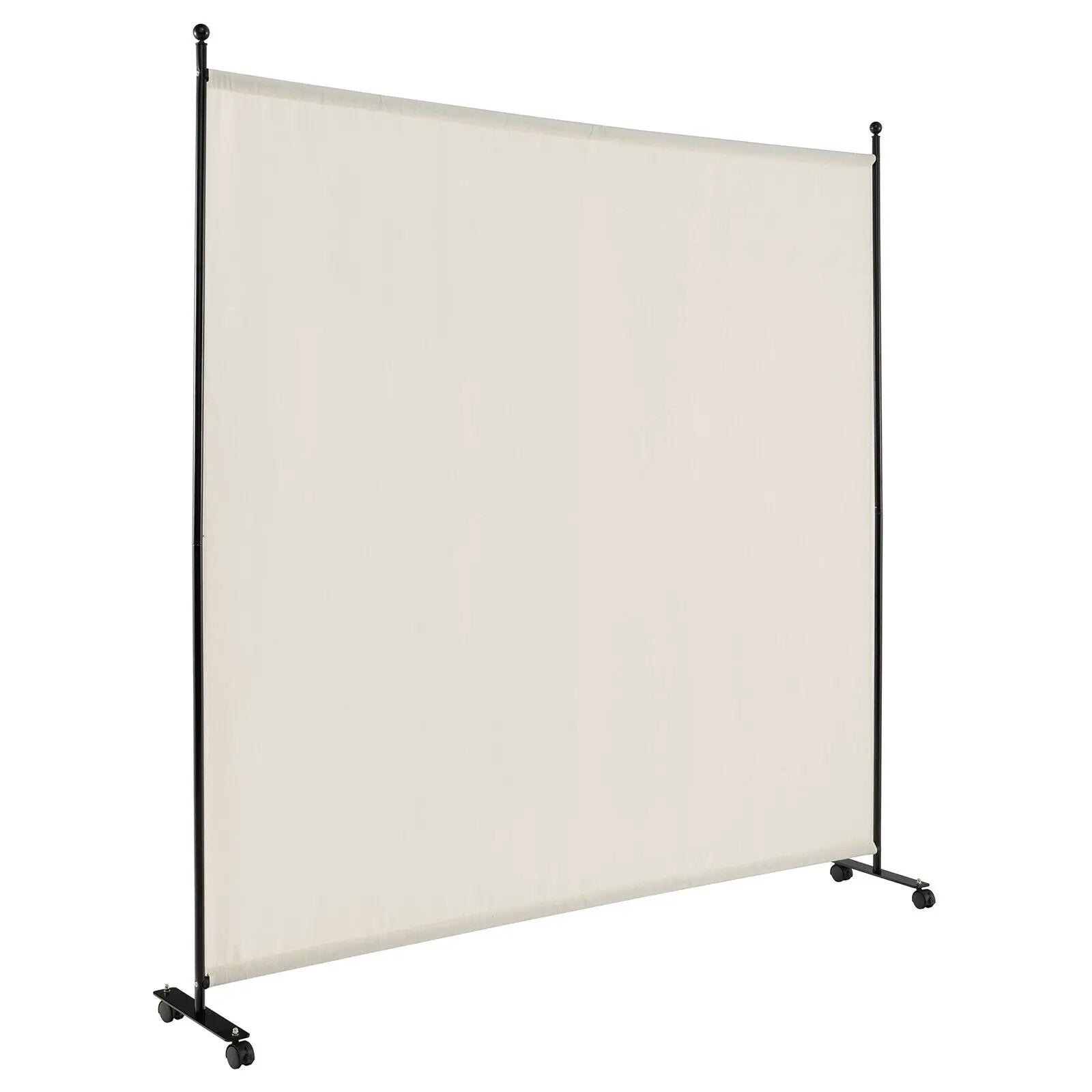 6 Feet Single Panel Rolling Room Divider with Smooth Wheels by DirectDeals