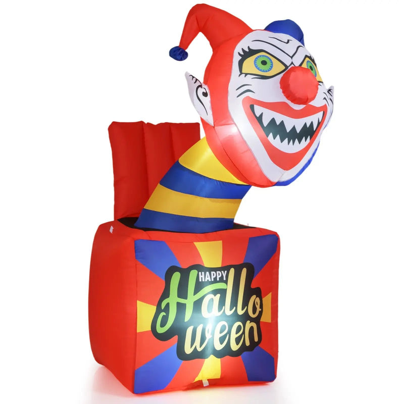 6 Ft Halloween Inflatable Clown with LED Lights for Indoor Outdoor Porch by DirectDeals