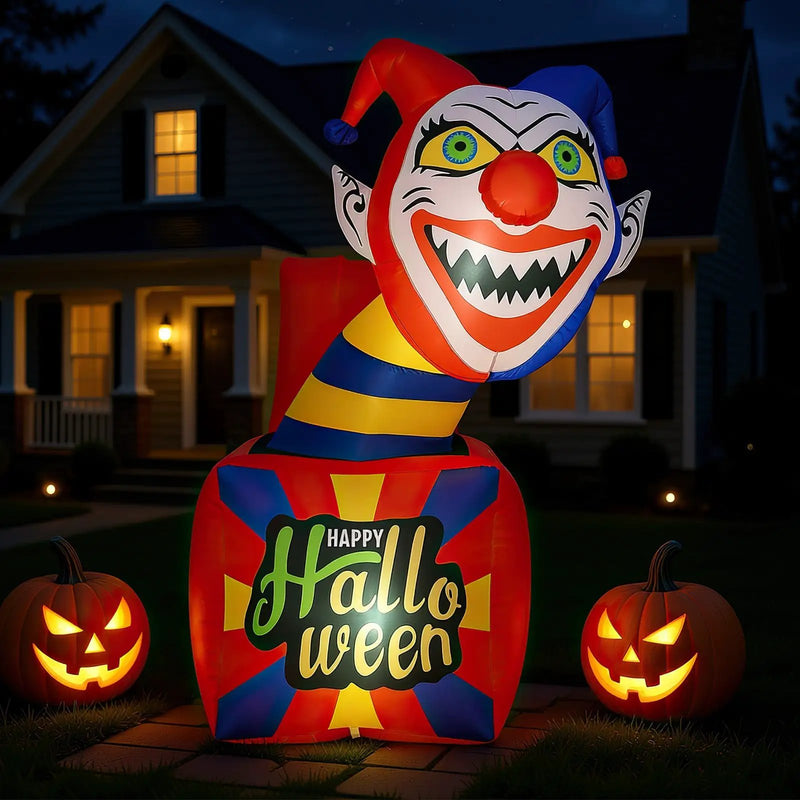 6 Ft Halloween Inflatable Clown with LED Lights for Indoor Outdoor Porch by DirectDeals