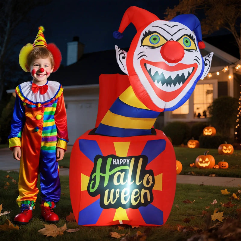 6 Ft Halloween Inflatable Clown with LED Lights for Indoor Outdoor Porch by DirectDeals