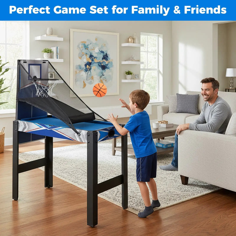 6-In-1 Combo Game Table with Basketball Billiards Ping Pong Hockey Shuffleboard by DirectDeals