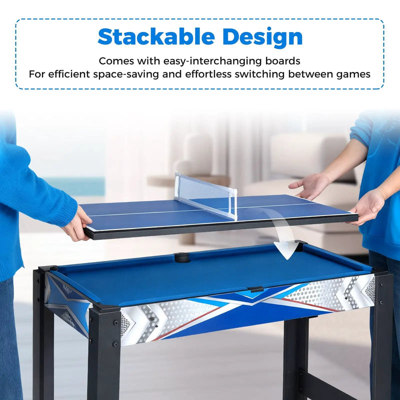 6-In-1 Combo Game Table with Basketball Billiards Ping Pong Hockey Shuffleboard by DirectDeals