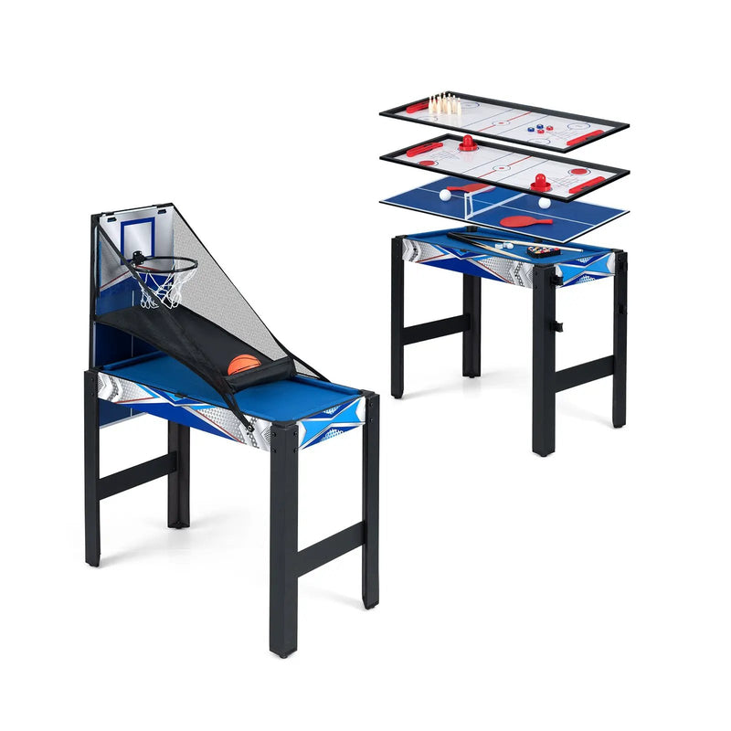 6-In-1 Combo Game Table with Basketball Billiards Ping Pong Hockey Shuffleboard by DirectDeals