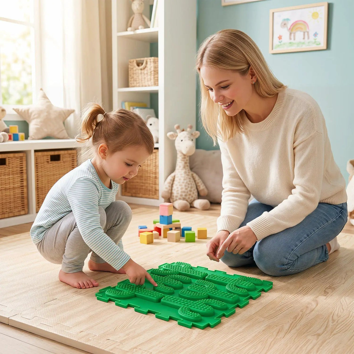 Interlocking Sensory Mats 6-Piece Set with Textured Surfaces, photo 2 of 16