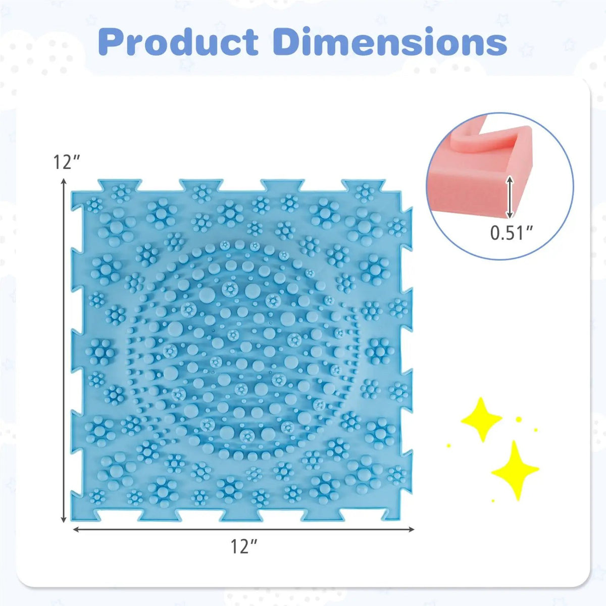 Interlocking Sensory Mats 6-Piece Set with Textured Surfaces, photo 13 of 16