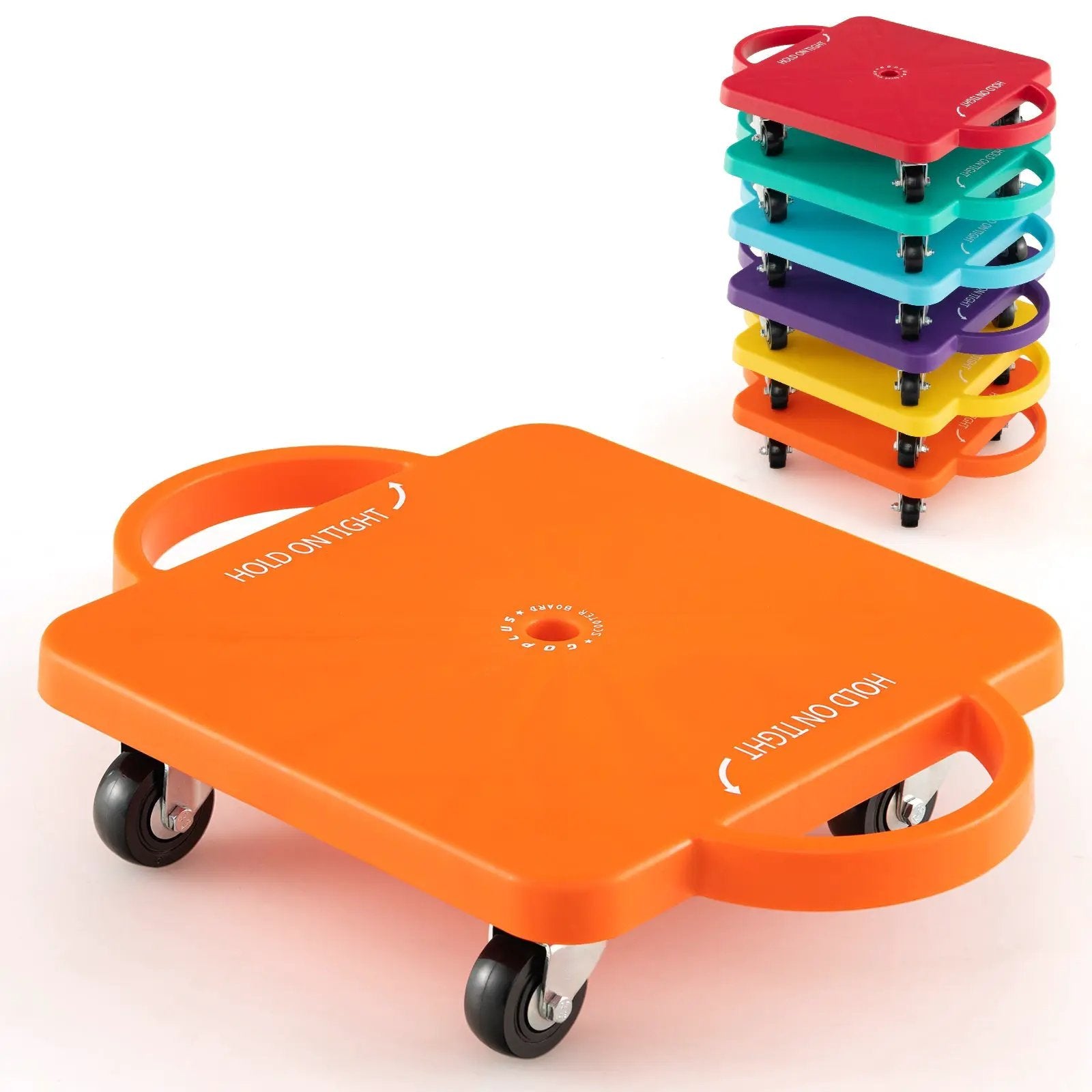 4/6-Pack Kids Scooter Board with Handles and Non-Marring Casters-6 Pack by DirectDeals