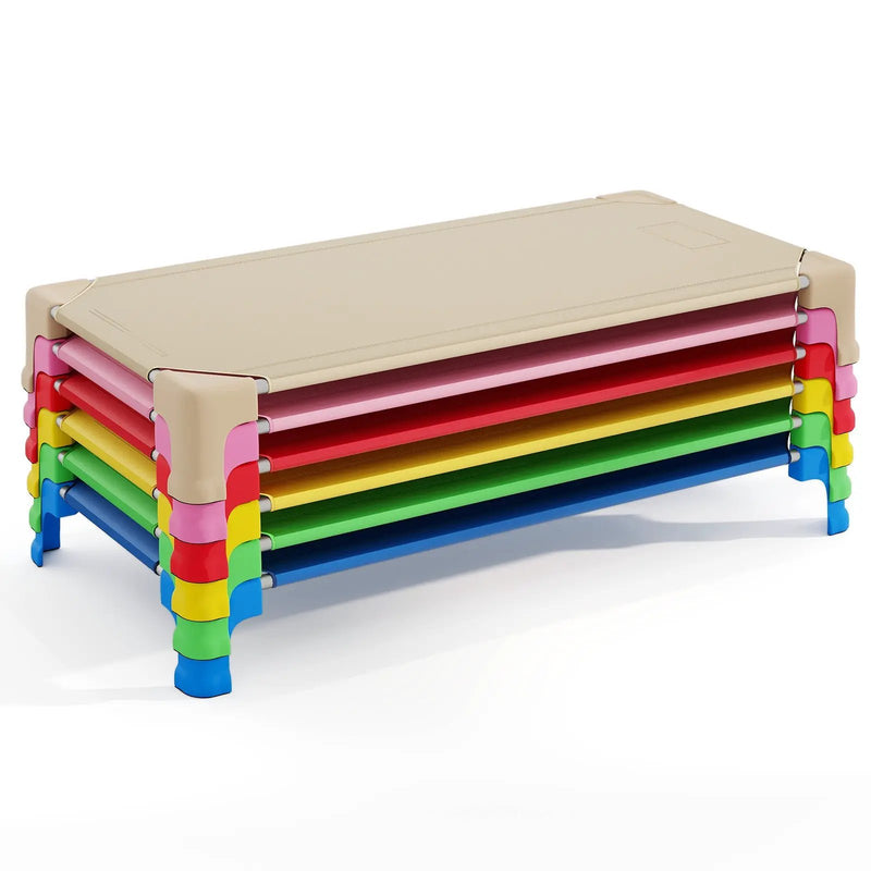 Portable 6 Pack Stackable Daycare Cots Sleeping Bed for Kids 53 Inch by DirectDeals