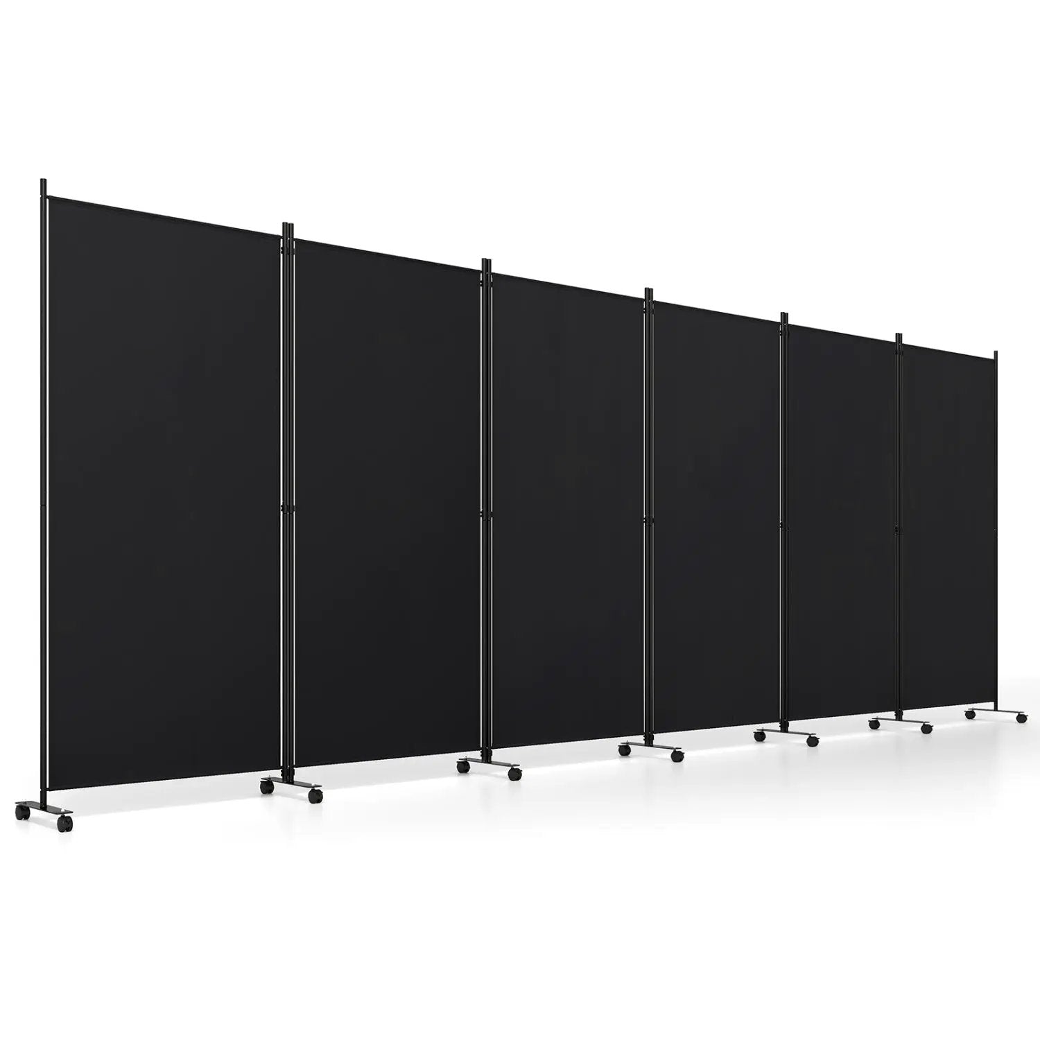 6-Panel Folding Room Divider with Wheels by DirectDeals