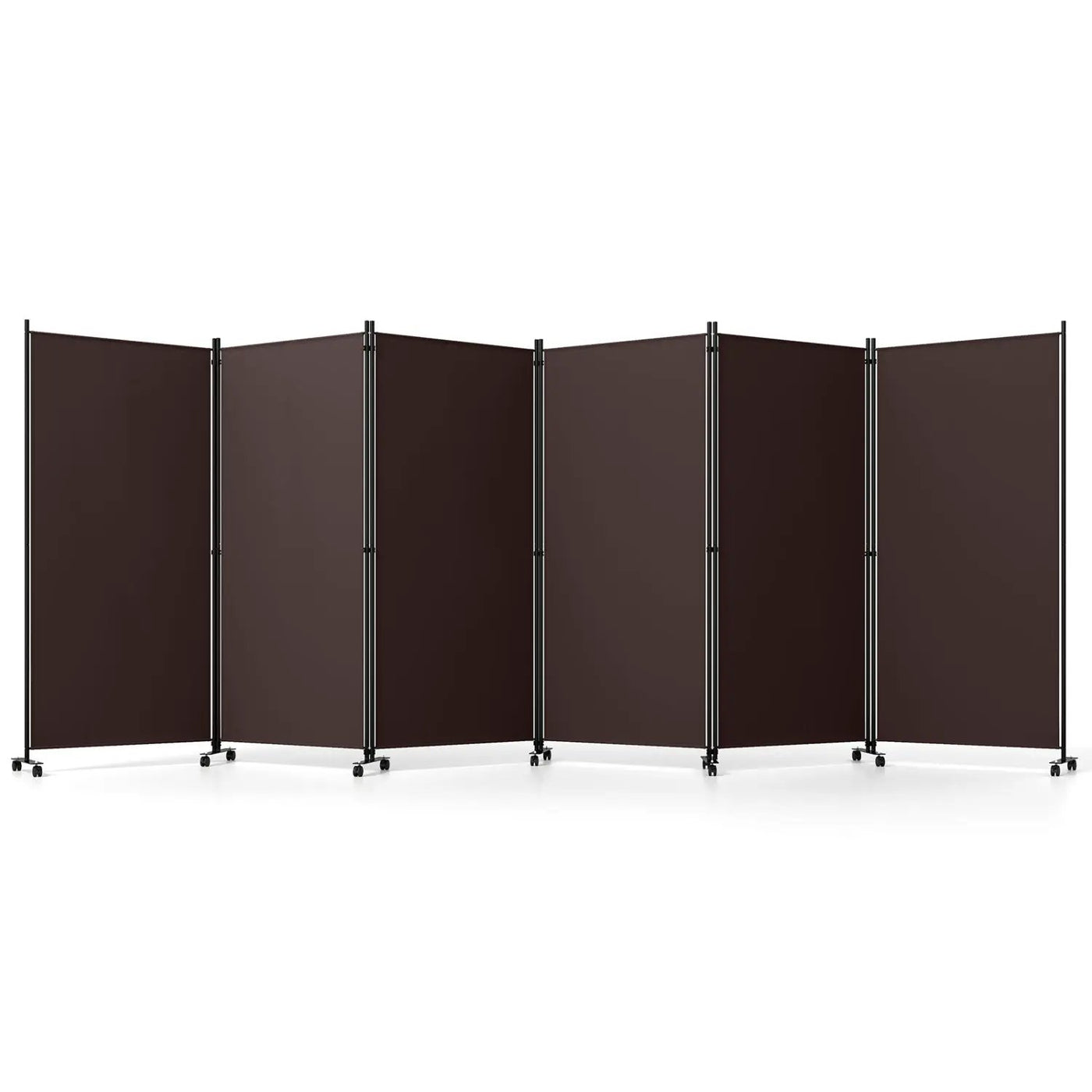 6-Panel Folding Room Divider with Wheels by DirectDeals