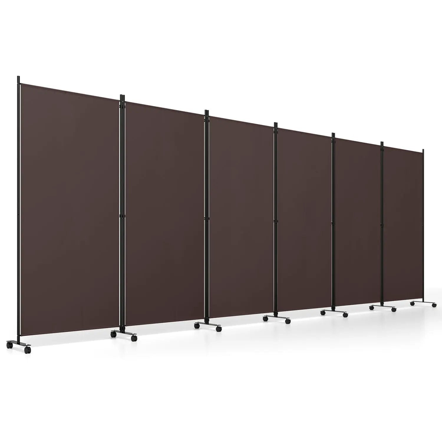 6-Panel Folding Room Divider with Wheels by DirectDeals