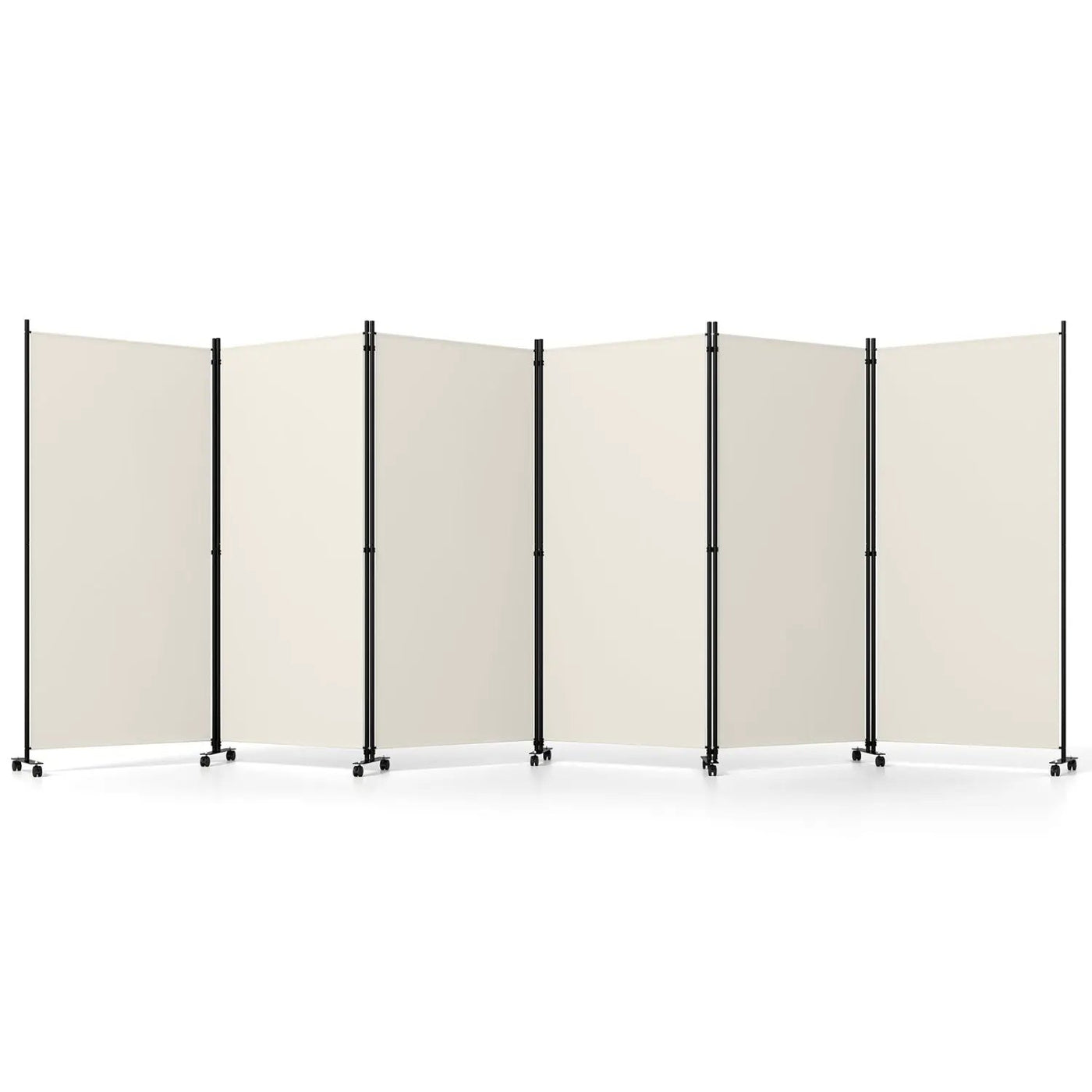 6-Panel Folding Room Divider with Wheels by DirectDeals
