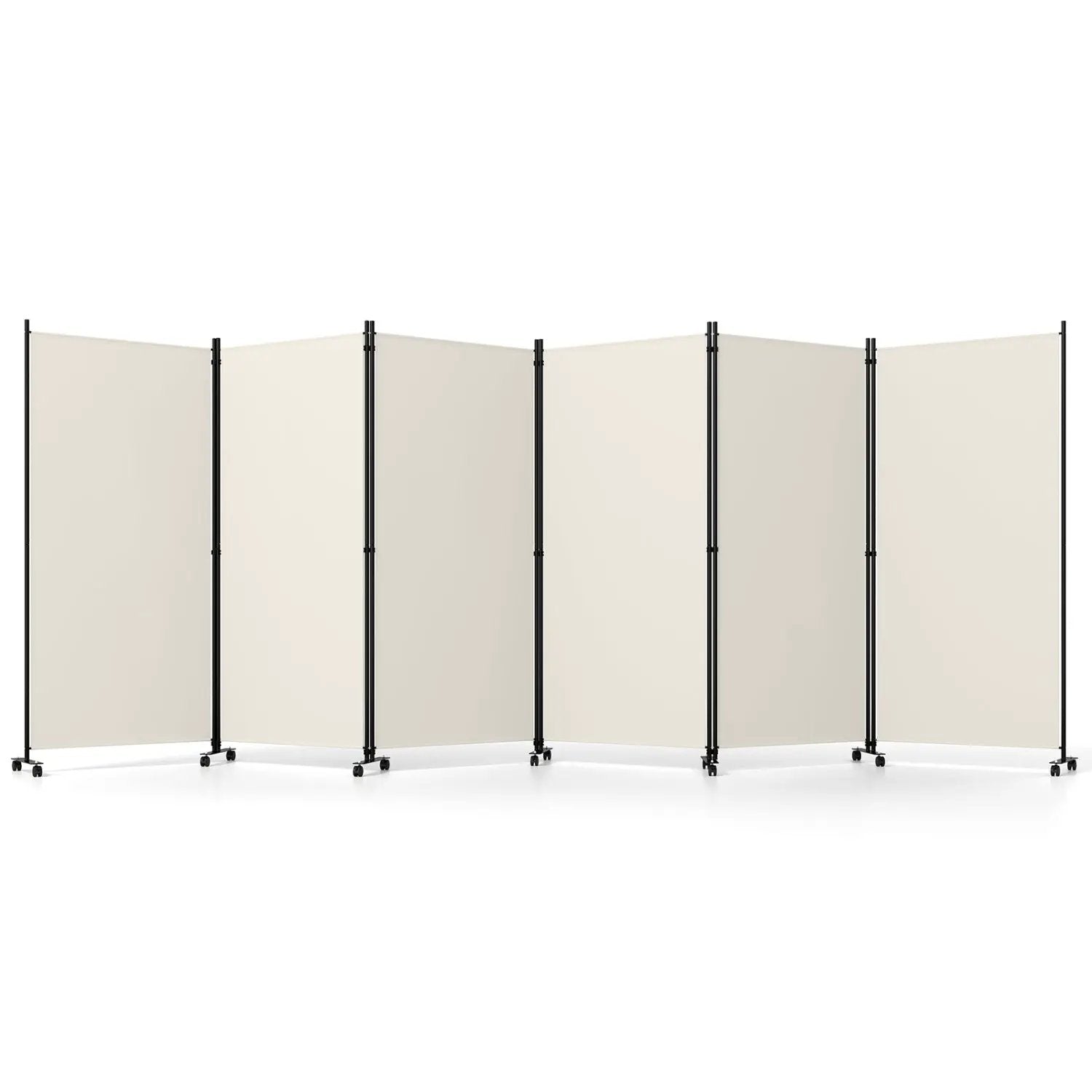 6-Panel Folding Room Divider with Wheels by DirectDeals