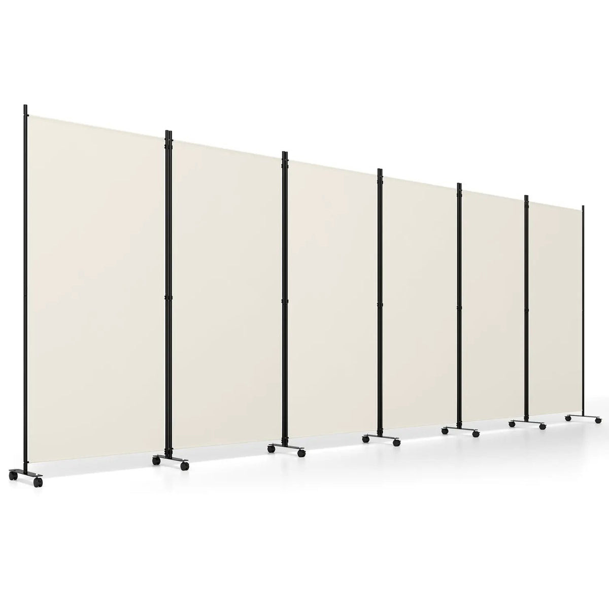 6-Panel Folding Room Divider with Wheels by DirectDeals