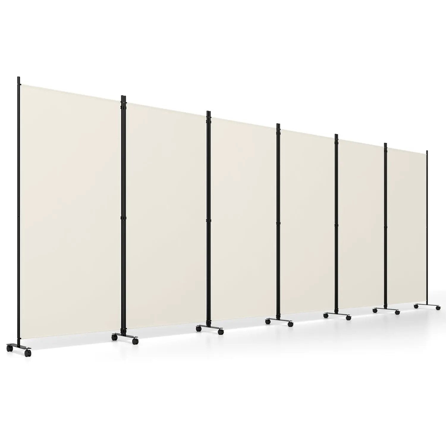 6-Panel Folding Room Divider with Wheels by DirectDeals