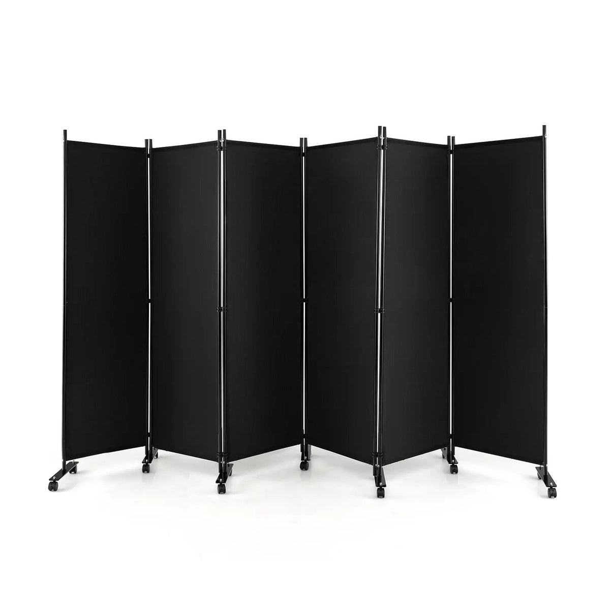 6 Panel 5.7 Feet Tall Rolling Room Divider on Wheels, photo 9 of 11