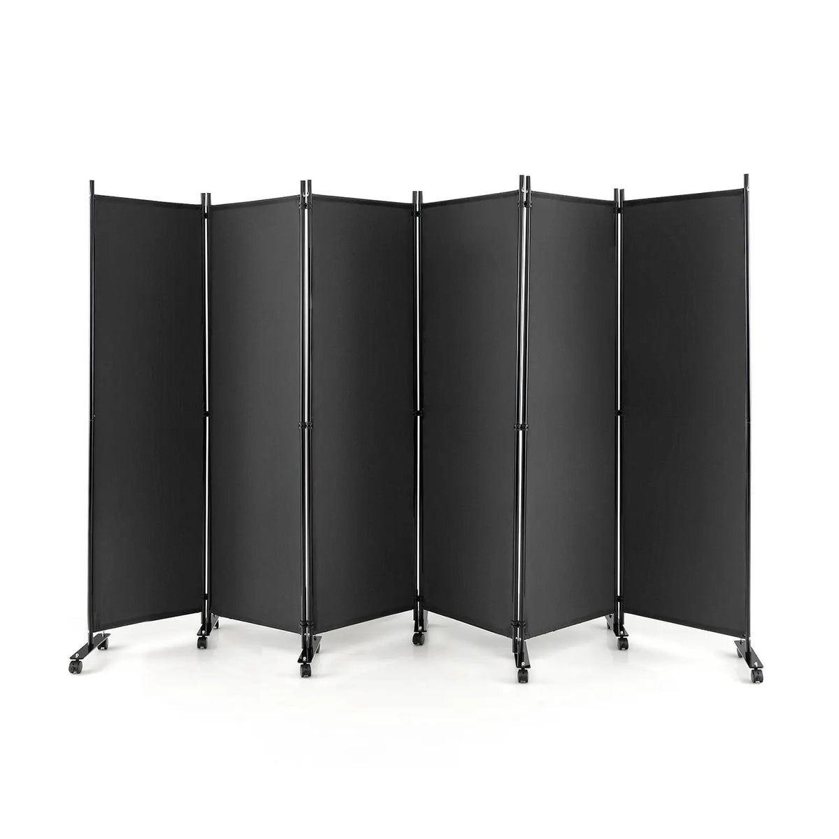 6 Panel 5.7 Feet Tall Rolling Room Divider on Wheels, photo 3 of 11