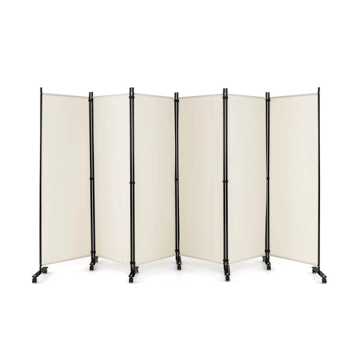 6 Panel 5.7 Feet Tall Rolling Room Divider on Wheels, photo 11 of 11