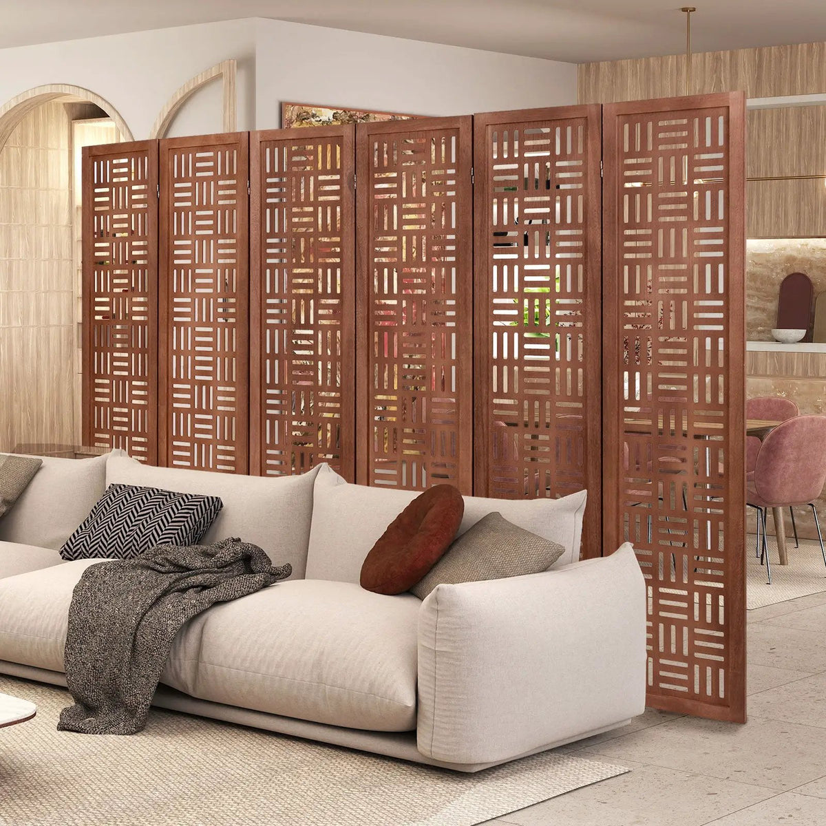 4-Panel Solid Wood Room Divider Folding Partition Stand, photo 4 of 16