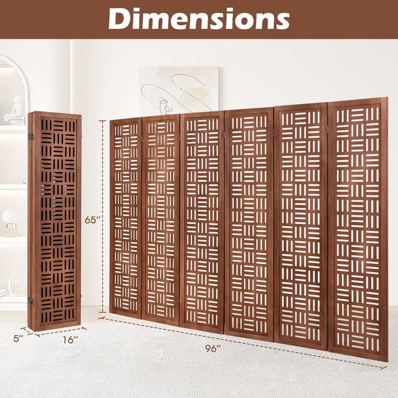 4-Panel Solid Wood Room Divider Folding Partition Stand by DirectDeals