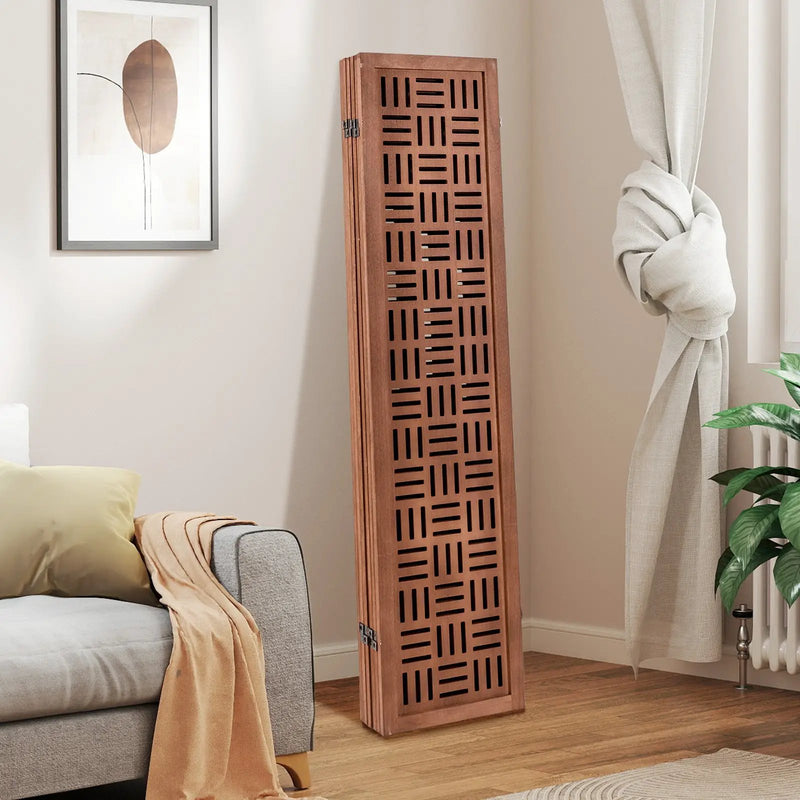 4-Panel Solid Wood Room Divider Folding Partition Stand by DirectDeals
