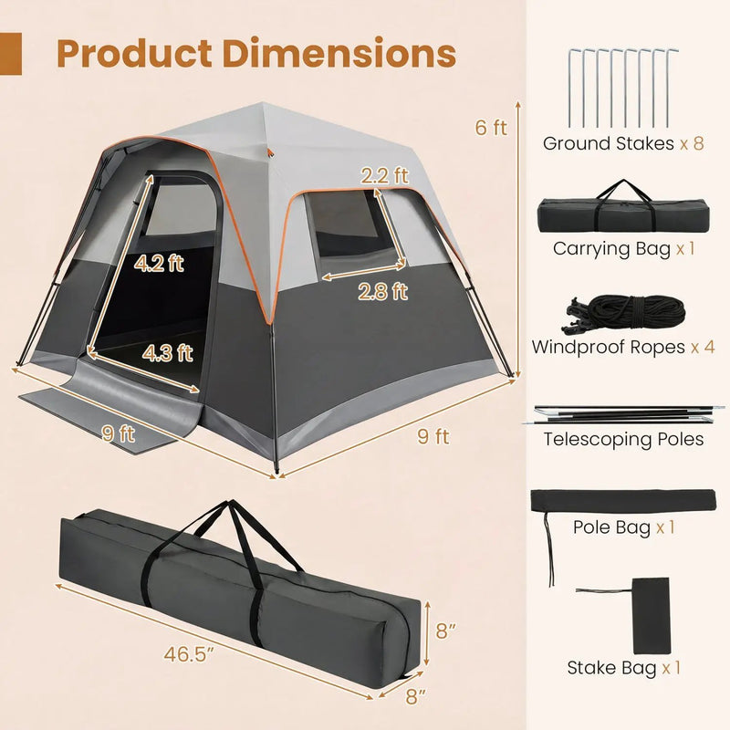 6-Person Instant Cabin Tent with Blackout Rainfly by DirectDeals