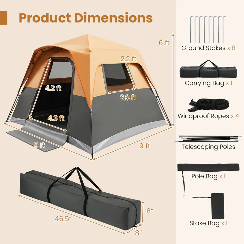 6-Person Instant Cabin Tent with Blackout Rainfly by DirectDeals