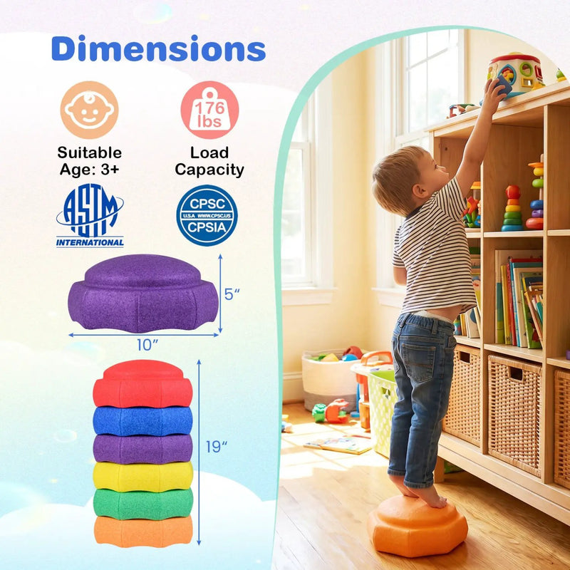 Stepping Stones for Kids 6-Piece Balance Training Set by DirectDeals