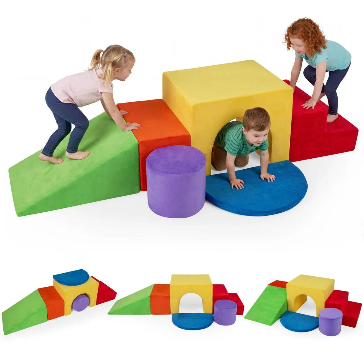 Foam Climbing Blocks Set with Slide and Tunnel - 6 Pieces, photo 12 of 16