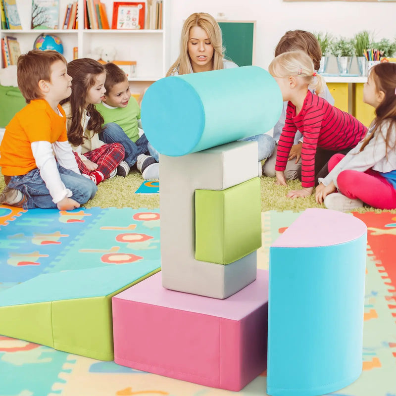 6 Pieces Foam Climbing Blocks Indoor Climb and Crawl Activity Playset with Rectangles by DirectDeals