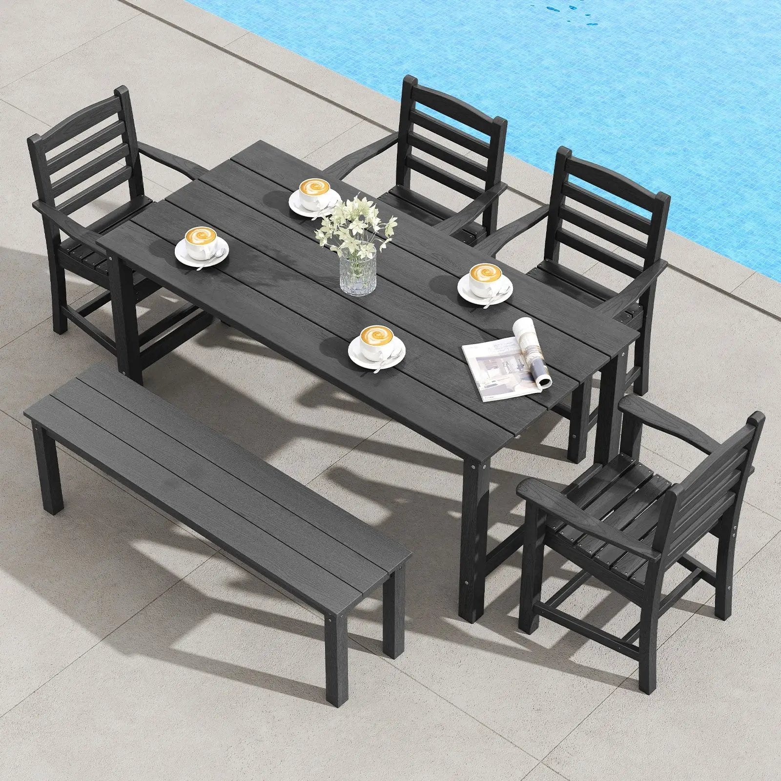 Rubber Wood Dining Chairs Set of 2 with Hollowed Backrest by DirectDeals