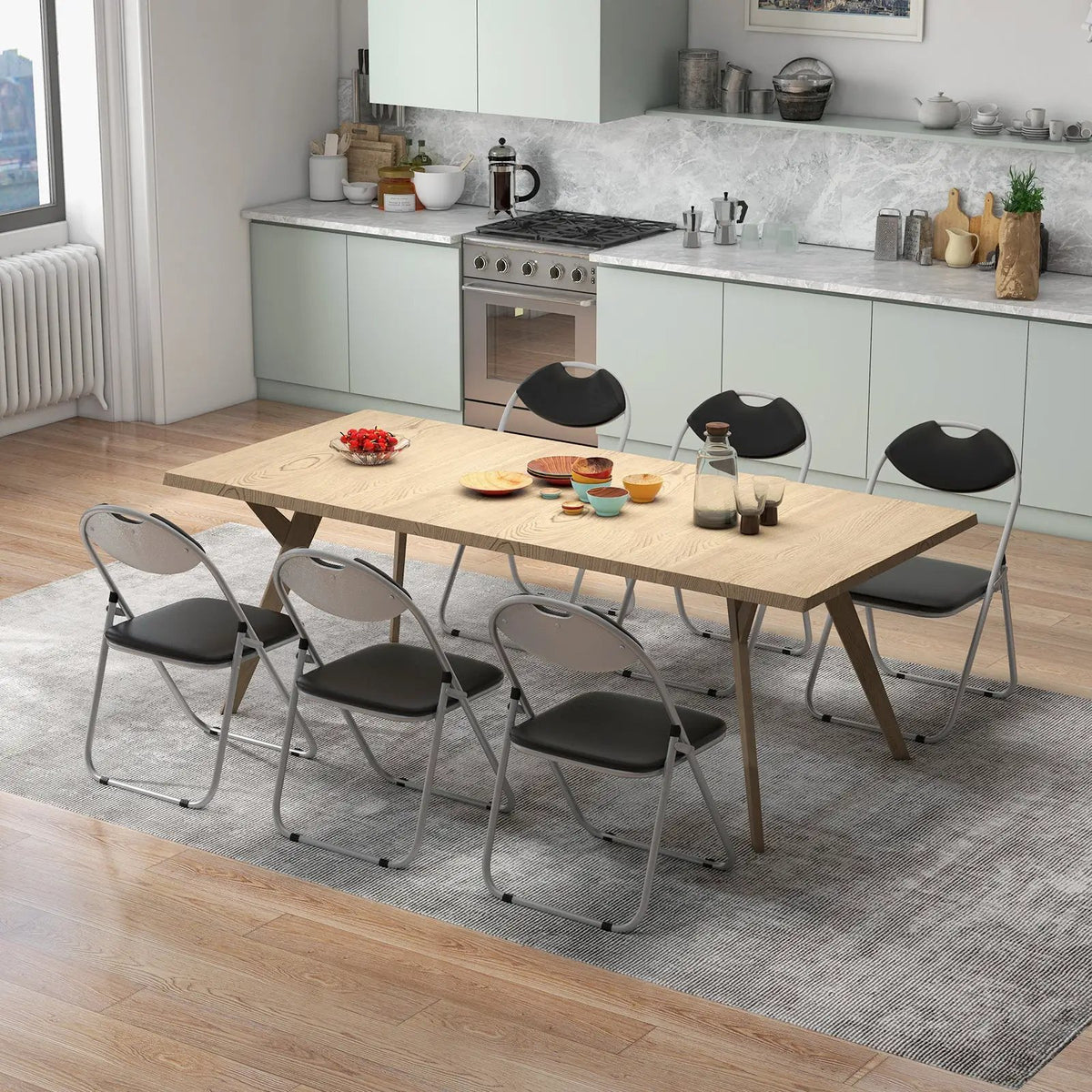 2/4/6 Pieces Portable Folding Dining Chairs Set with Carrying Handles, photo 2 of 10