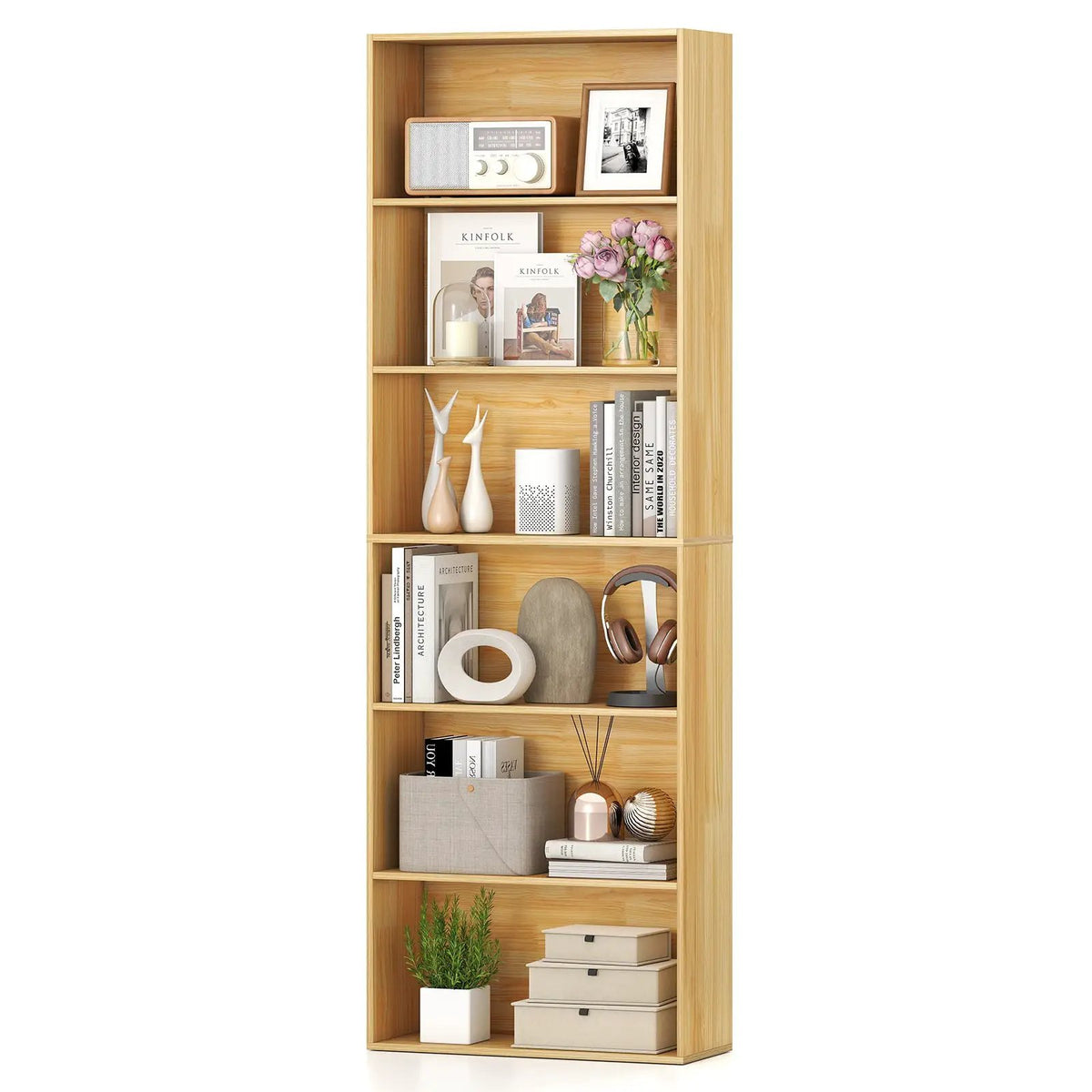 6-Tier Bookcase with 6 Open Shelves and Anti-Toppling Kits, photo 9 of 13