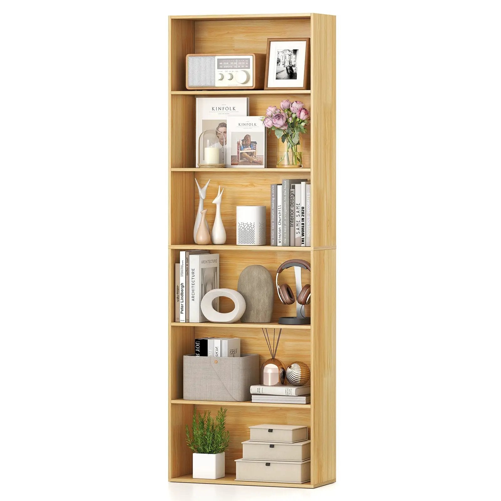 6-Tier Bookcase with 6 Open Shelves and Anti-Toppling Kits by DirectDeals