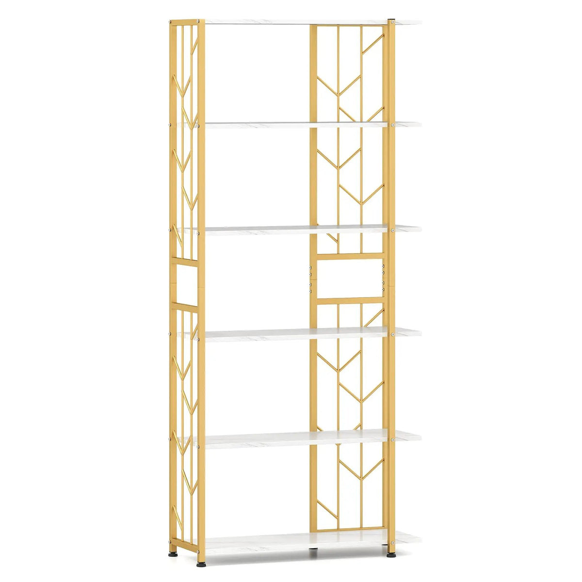 6-Tier Bookshelf Modern Geometric Bookcase with Heavy-duty Metal Frame and Anti-tipping Kits, photo 8 of 16