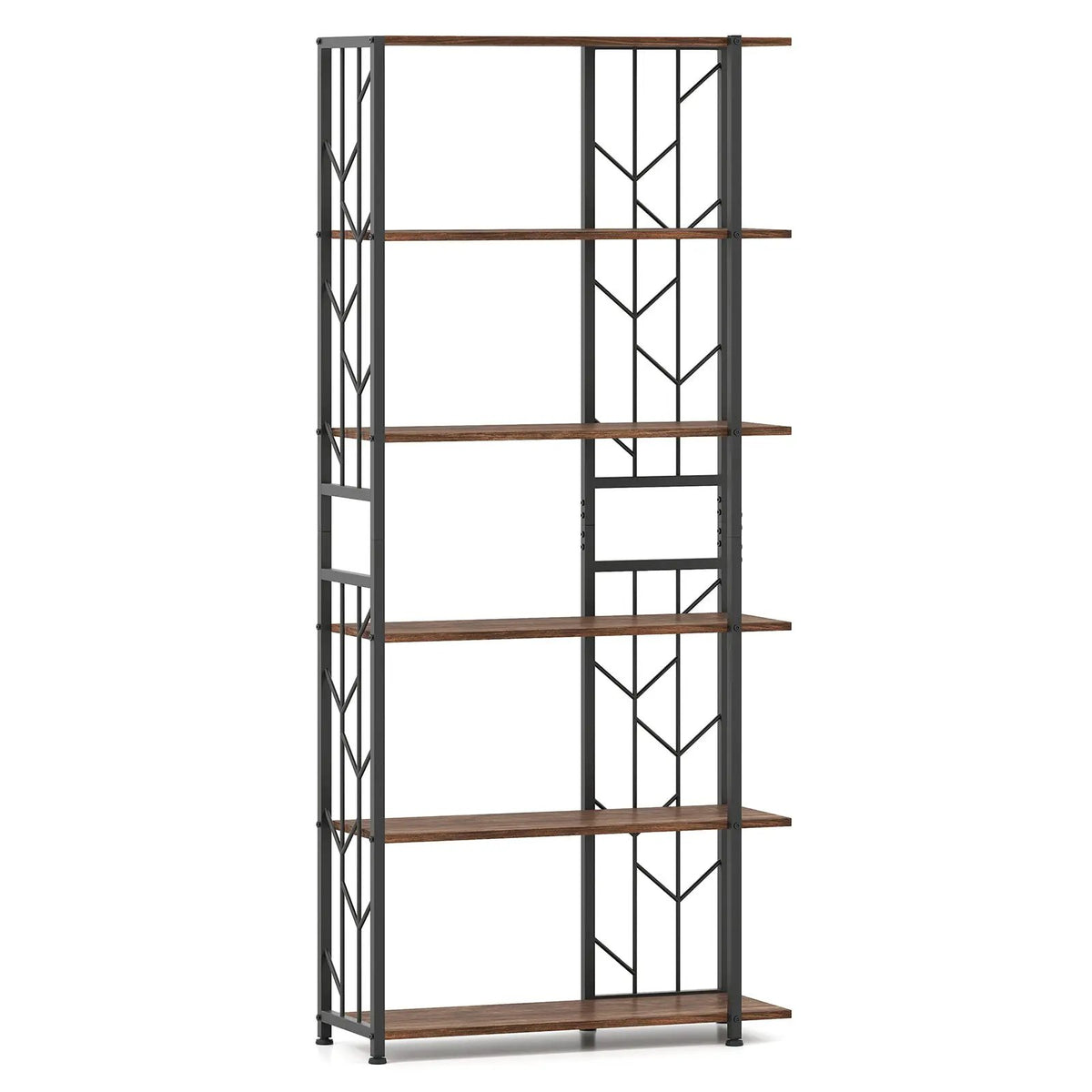 6-Tier Bookshelf Modern Geometric Bookcase with Heavy-duty Metal Frame and Anti-tipping Kits, photo 7 of 16