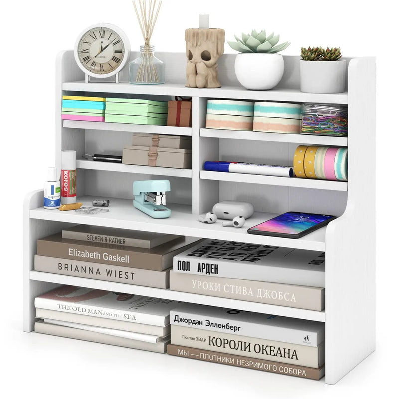 6-Tier Compact Storage Rack with Removable Shelves - White by DirectDeals