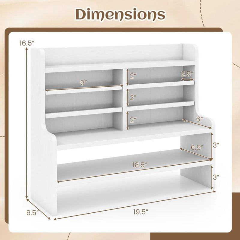 6-Tier Compact Storage Rack with Removable Shelves - White by DirectDeals