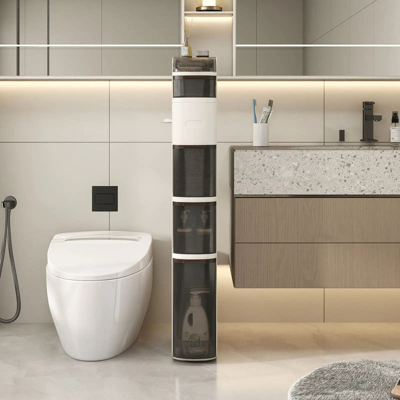 5-Tier Narrow Bathroom Storage Cabinet with Drawers and Tissue Box by DirectDeals