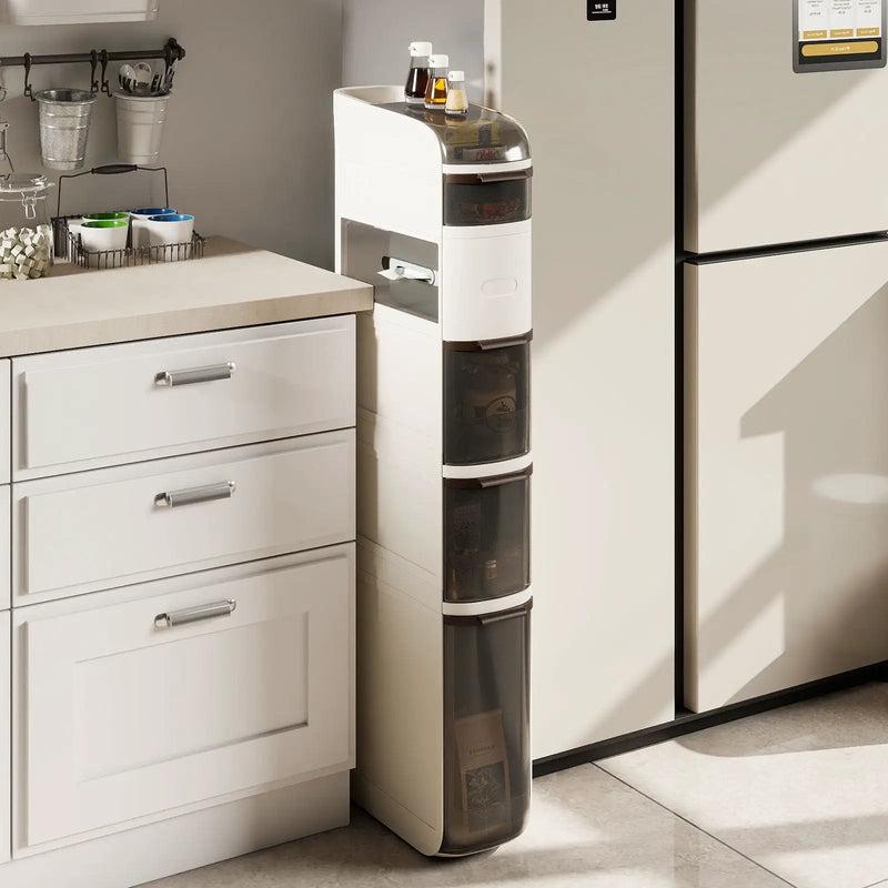 5-Tier Narrow Bathroom Storage Cabinet with Drawers and Tissue Box by DirectDeals