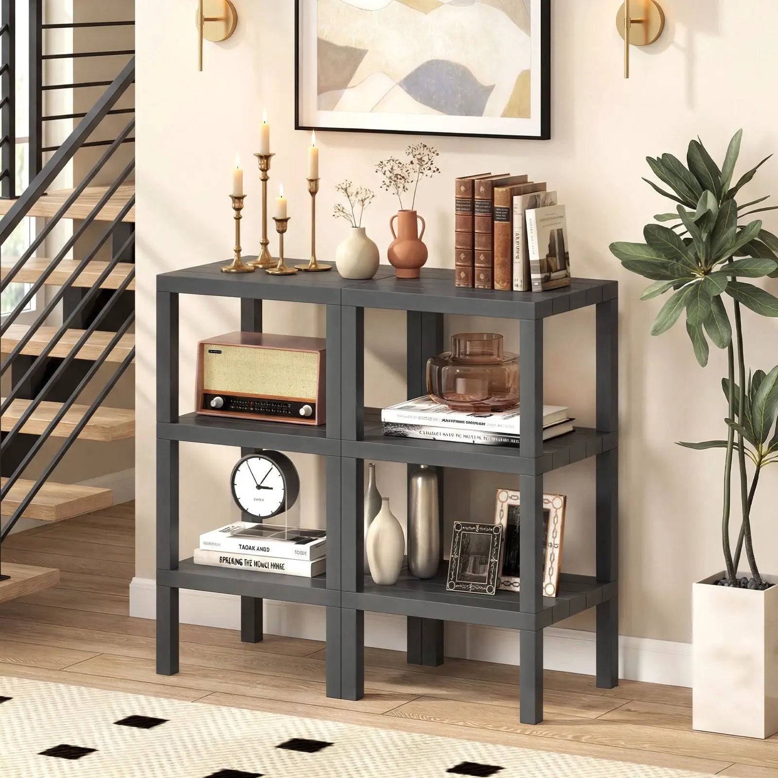 6-Tier Plastic Modular Storage Shelves for Living Room and Kitchen by DirectDeals