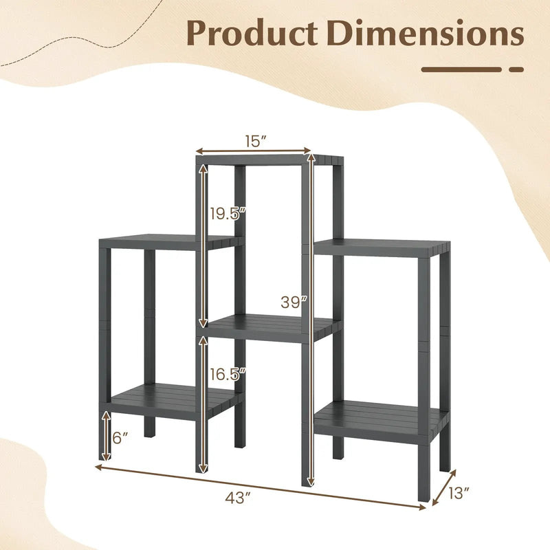 6-Tier Plastic Modular Storage Shelves for Living Room and Kitchen by DirectDeals
