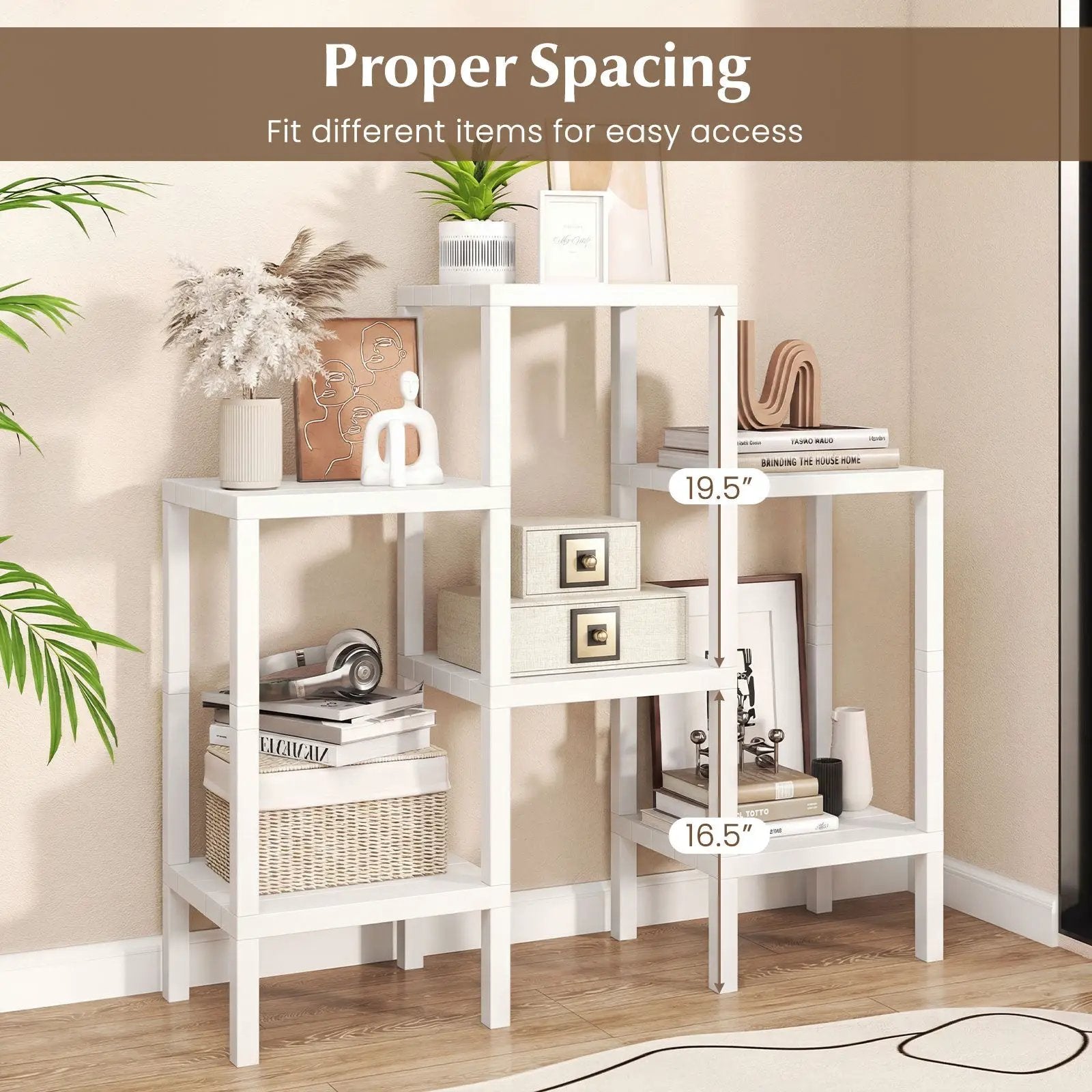 6-Tier Plastic Modular Storage Shelves for Living Room and Kitchen by DirectDeals