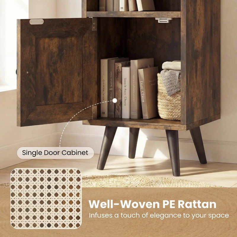 6-Tier Tall Narrow Bookcase 54 Inches Slim Storage Cabinet by DirectDeals