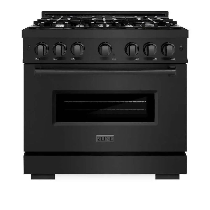 ZLINE 36" Classic Gas Range, Convection Gas Oven Black Stainless Steel, CGRB-36 by Farmhouse Kitchen and Bath
