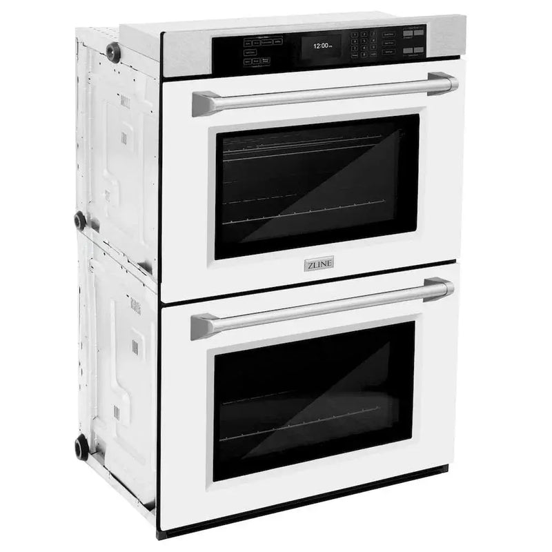 ZLINE 30"Professional True Convection Double Wall Oven, Air Fry, Self Clean, DuraSnow® White Matte WADS-WM-30 by Farmhouse Kitchen and Bath