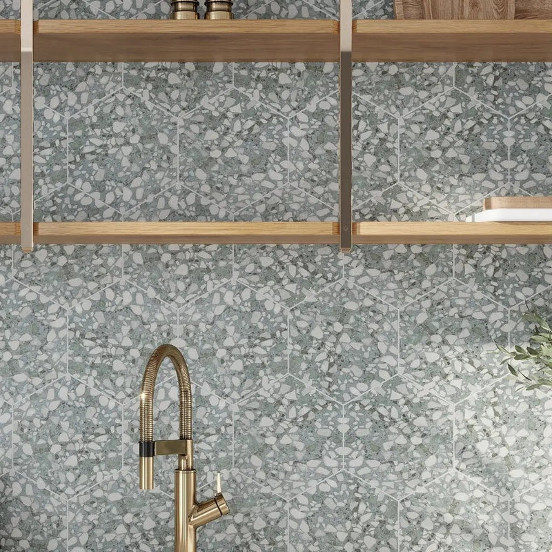 Sage Green 9x11 Matte Hexagon Porcelain Tile (16 pack, 8.07 sq ft/case) by Apollo Tile