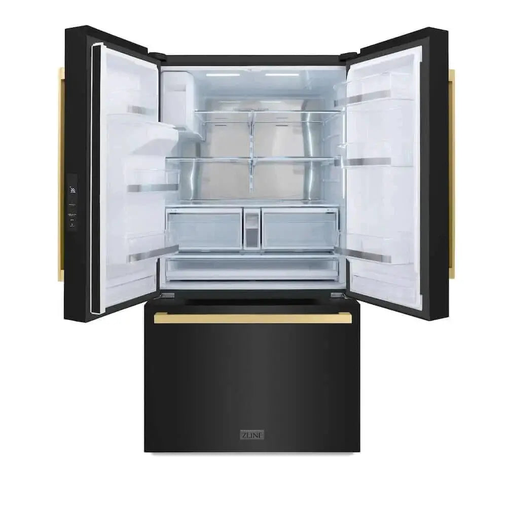 ZLINE 36" Refrigerator, Water, Ice Dispenser, Black Stainless, RSMZ-W36-BS-FCB by Farmhouse Kitchen and Bath