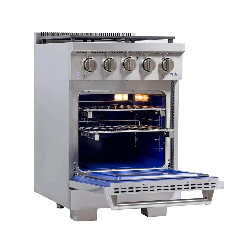 Kucht Professional 24" Liquid Propane Range Stainless Steel, True Simmer Burners, KFX2400X/LP-S by Farmhouse Kitchen and Bath