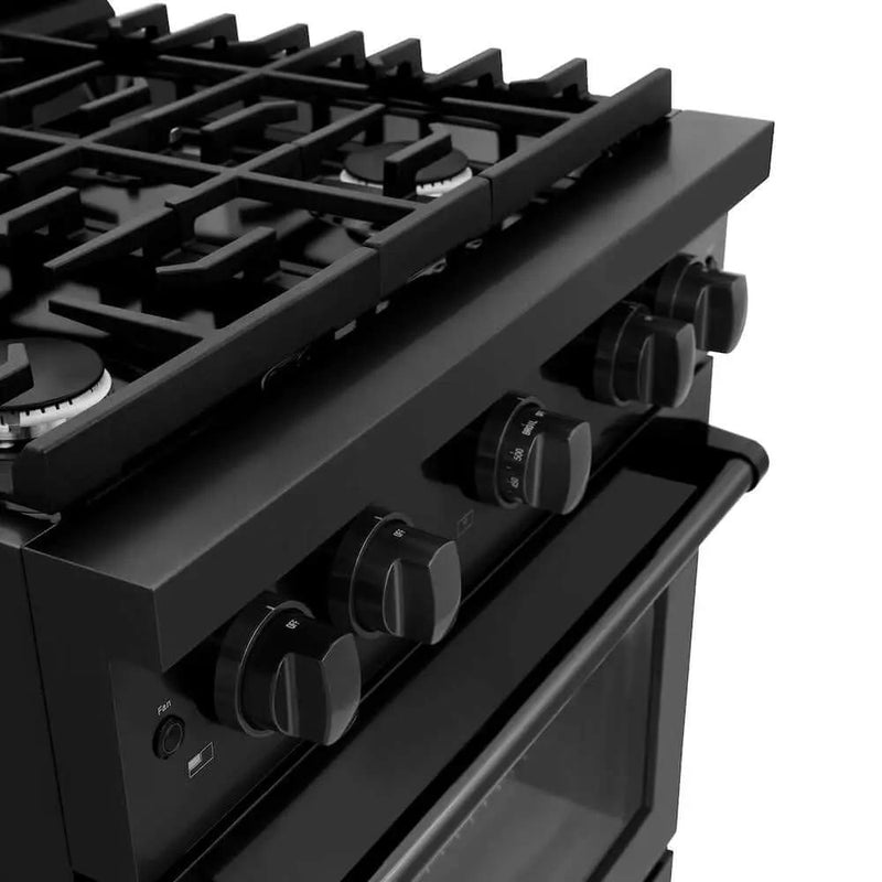 ZLINE 30 in.Gas Range, Convection Gas Oven, Black Stainless Steel, SGRB-30 by Farmhouse Kitchen and Bath
