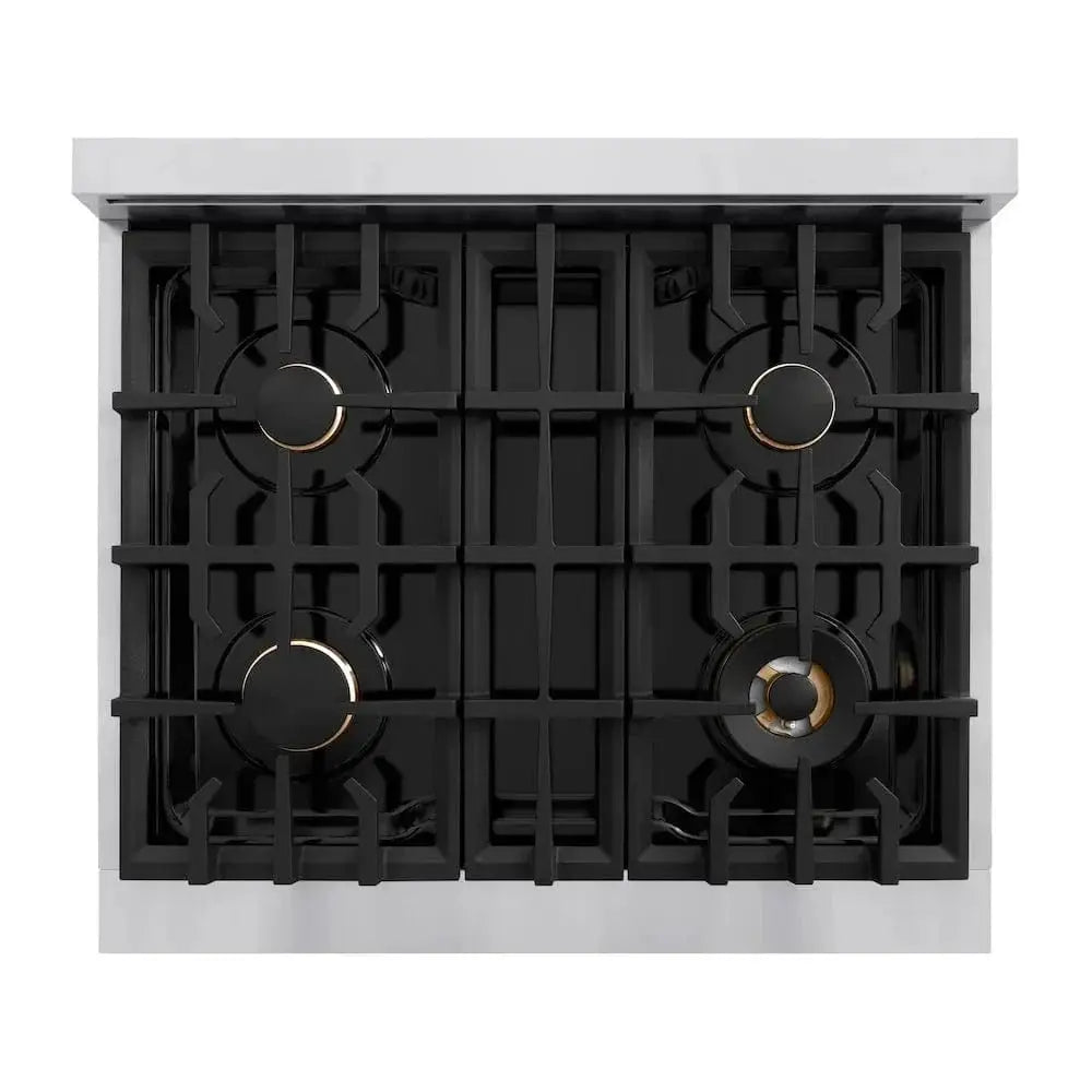 ZLINE 30" Classic Gas Range, Convection Gas Oven Stainless Steel, Matte Black CGRZ-30-MB by Farmhouse Kitchen and Bath